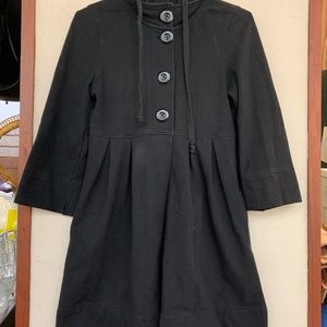 Old Navy Blk 3/4Sleeve Hooded Babydoll Sweatshirt